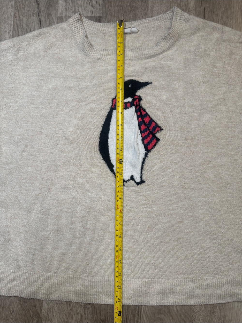 GAP Cream Penguin Graphic Crewneck Sweater - XL - Picture 3 of 7
